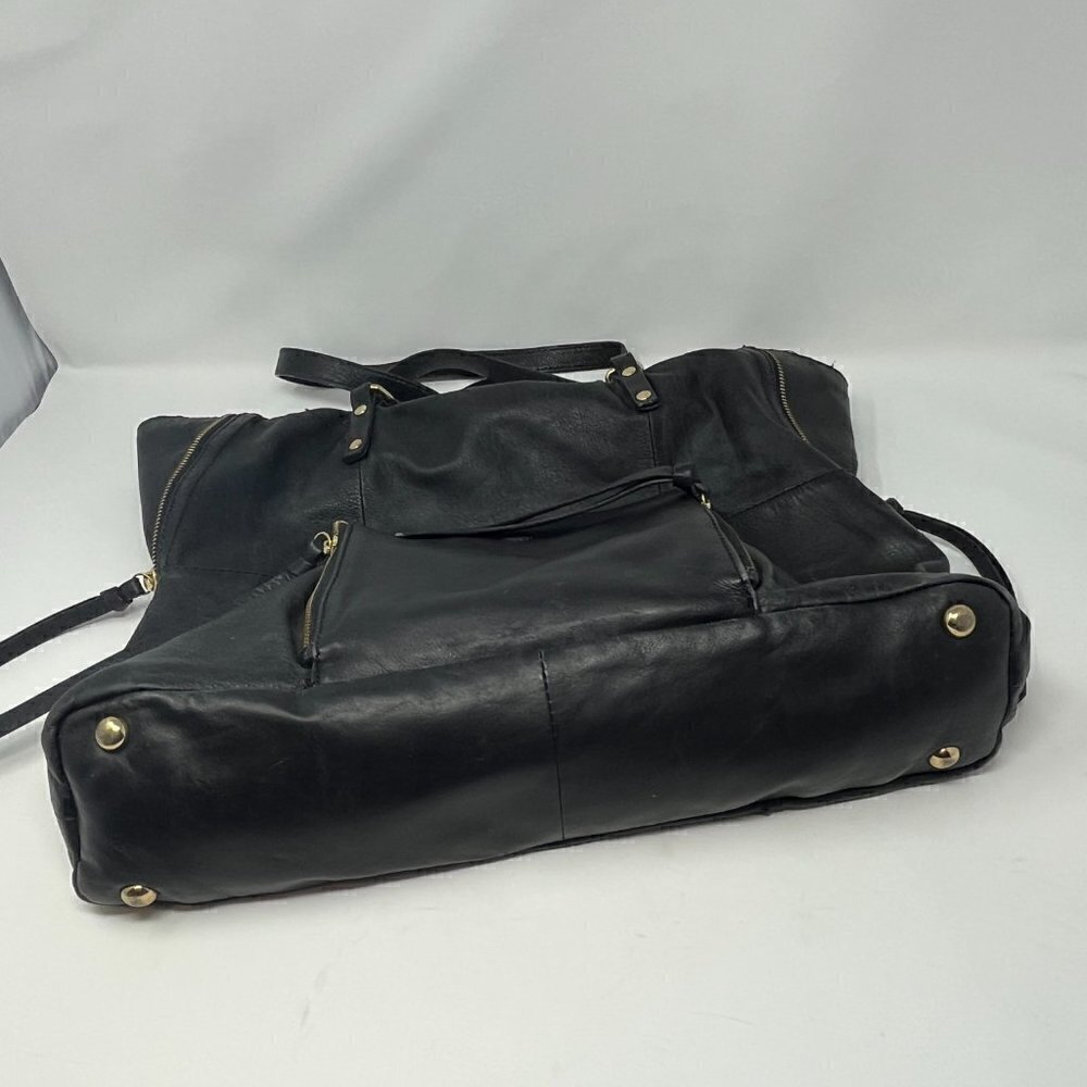 Kooba Everette tote shoulder bag black leather gold hardware women - Picture 5 of 15